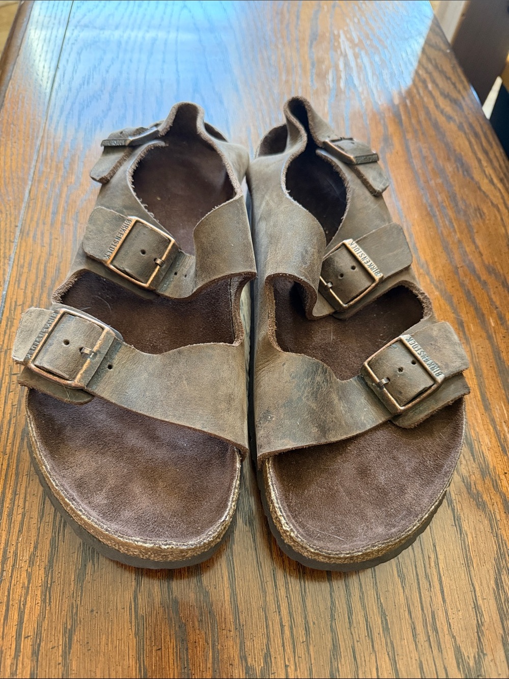 Birkenstock Brown Dual-Buckle Suede Sandals with Backstrap